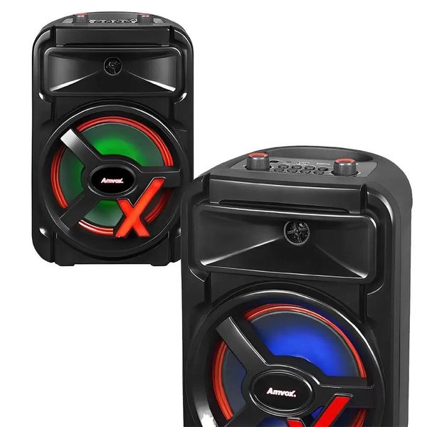 CAIXA AMPLIFICADA 250W AMVOX ACA251 TWS LED WOOFER 8 BATERIA RECARREGAVEL BIV