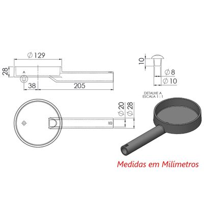Queimador Simples Completo Fogão Industrial Ferro N05 13cm