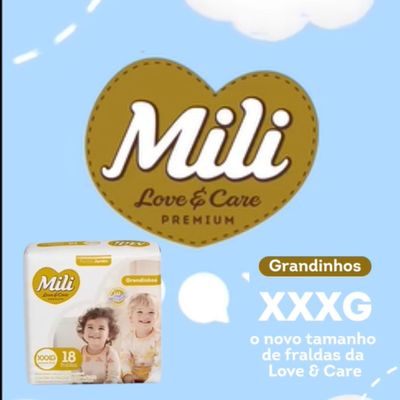 Fralda Descartável Mili Love & Care Premium  Pacote c/ 18  Tam: XXXG - Grandinho