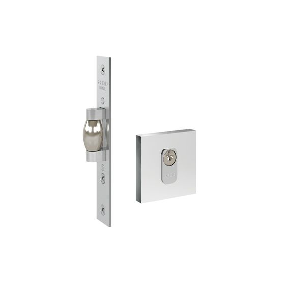 FECHADURA TRAVA ROLETE PORTA PIVOTANTE PADO CROMADA QUADRADA RQ2 CR EXTERNA