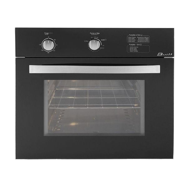 Forno de Embutir a Gás Built Luxor Preto 46L 220V 0590