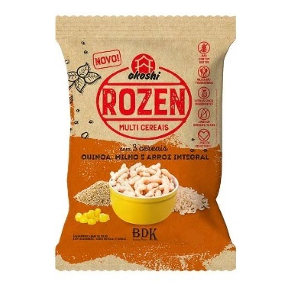 Salgadinho de Arroz Integral Rozen Multicereais Okoshi 40g Salgadinho de Arroz Integral Rozen Multicereais Okoshi 40g
