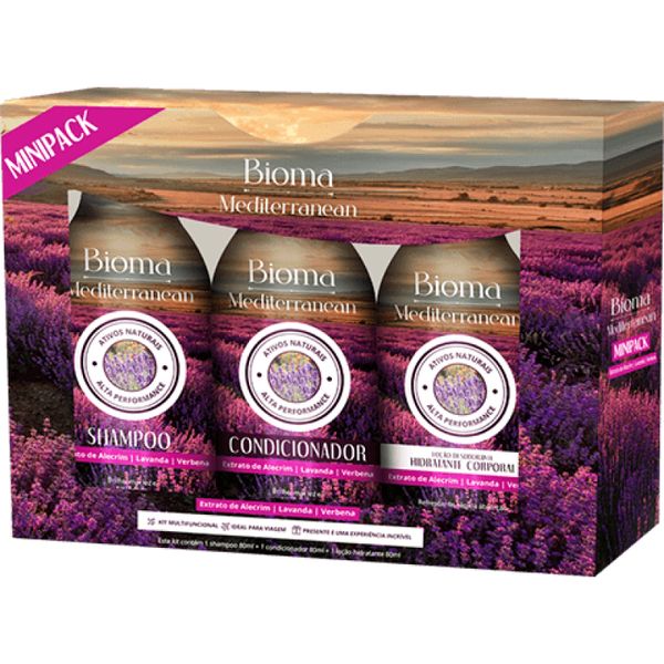 Kit Bioma Mediterranean Shampoo 80ml+cond 80ml+hidrat Lacqua