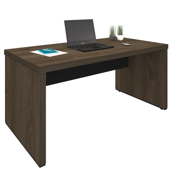 Mesa Para Escritório E Home Office Atria Executiva 158 Cm A02 Charuto Preto - Lyam Decor