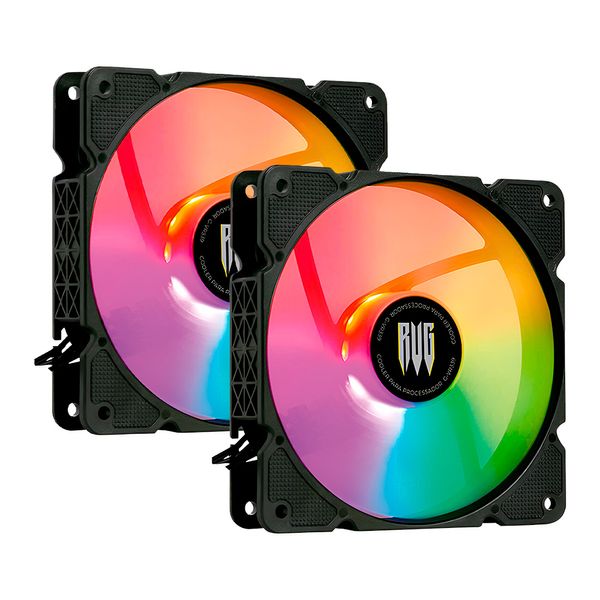 Kit 2 Cooler Fan RGB 120mm para Gabinete Gamer Revenger G-VR339 Kit 2 Cooler Fan RGB 120mm para Gabinete Gamer Revenger G-VR339