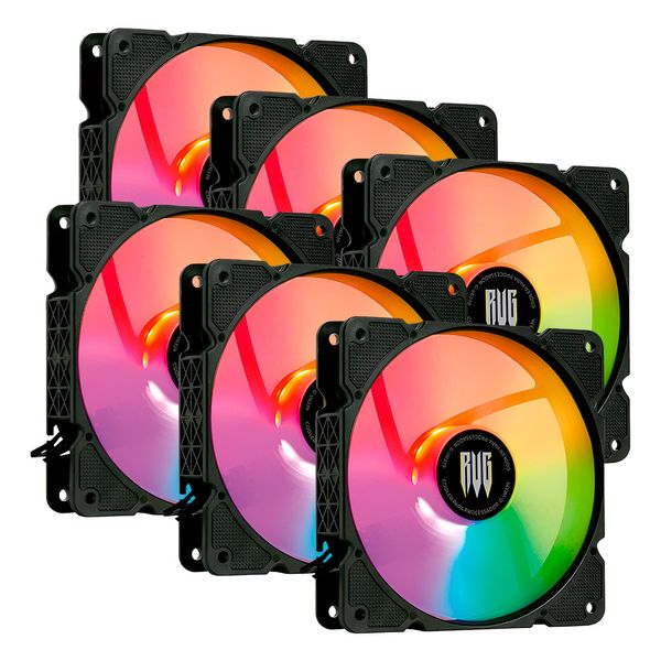 Kit 6 Cooler Fan RGB 120mm para Gabinete Gamer Revenger G-VR339 Kit 6 Cooler Fan RGB 120mm para Gabinete Gamer Revenger G-VR339