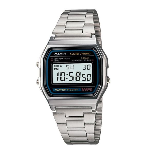 Relógio Casio Masculino Ref:A158wa-1df Vintage Prateado