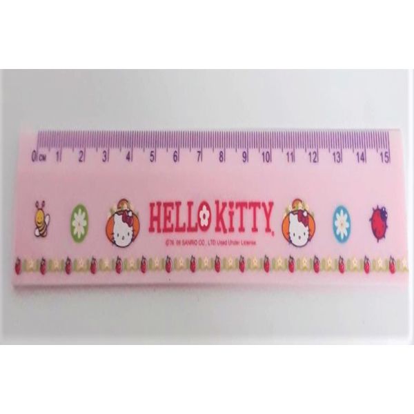 YES Régua Plástica Hello Kitty Desenhos 15 cm