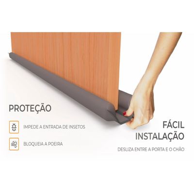 Veda Porta Rolinho 100Cm Branco Comfort Door Protetor Impermeável Vedação Frestas Contra Inseto Poeira Ruido
