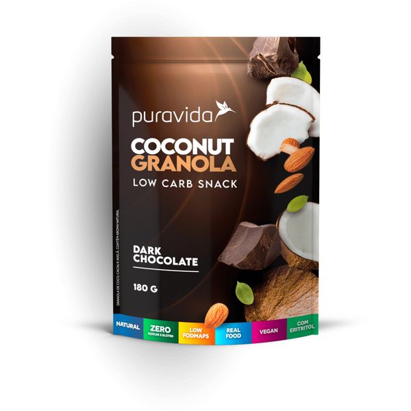 COCONUT GRANOLA (180G) PURAVIDA - DARK CHOCOLATE