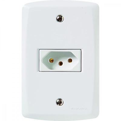 Conjunto 4x2 com 1 Tomada 2P+T 20 A 250 V Tramontina Lux2 Branco