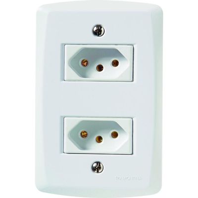 Conjunto 4x2 com 2 Tomadas 2P+T 20 A 250 V Tramontina Lux2 Branco
