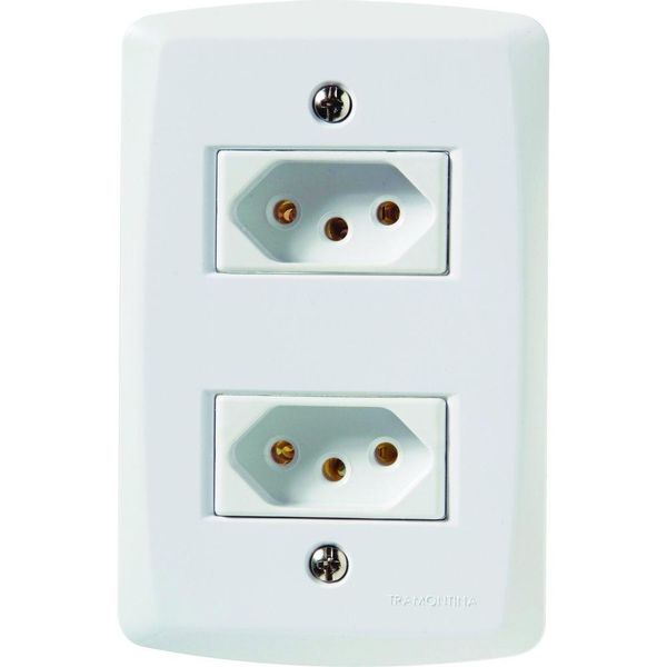 Conjunto 4x2 com 2 Tomadas 2P+T 20 A 250 V Tramontina Lux2 Branco