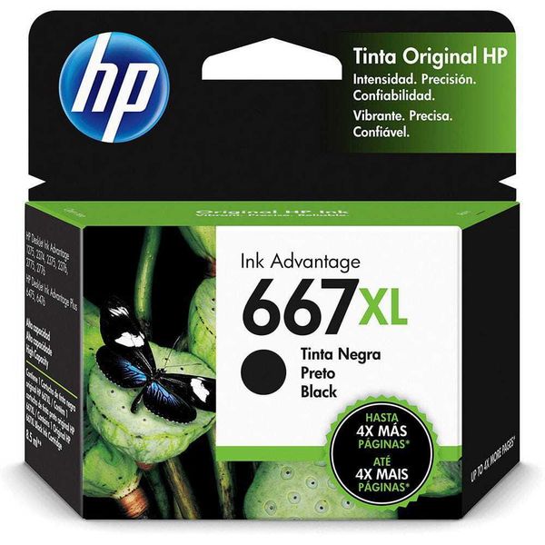 CARTUCHO HP 667XL PRETO 8,5ML ORIGINAL