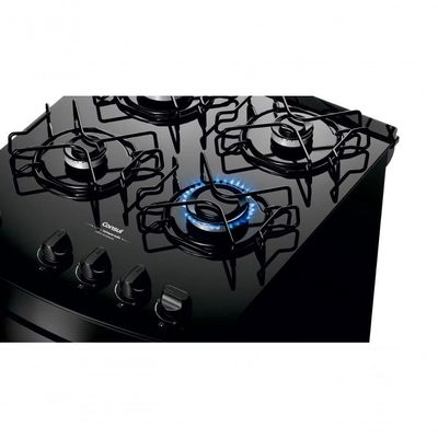 Fogão Consul 4 Bocas com Mesa de Vidro e Grades Individuais Super Estáveis Preto CFO4VBEUNA Bivolt