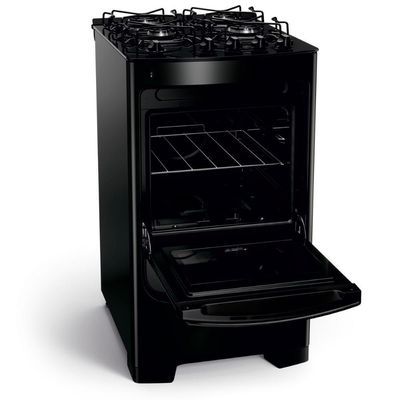 Fogão Consul 4 Bocas com Mesa de Vidro e Grades Individuais Super Estáveis Preto CFO4VBEUNA Bivolt