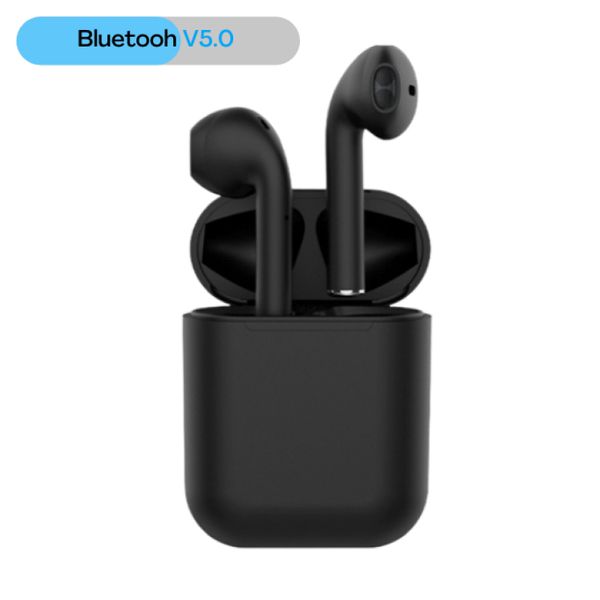 Fone de Ouvido Sem Fio i12 TWS Bluetooth Preto