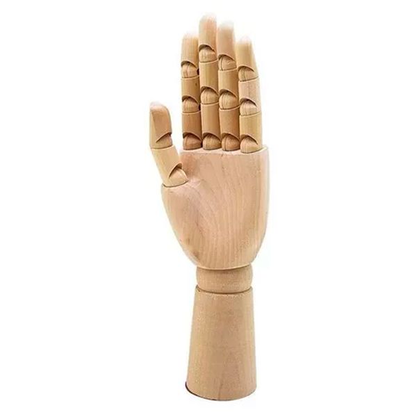 Mão Articulada de Madeira Manequin de Referência 25cm Decoração Artesanato