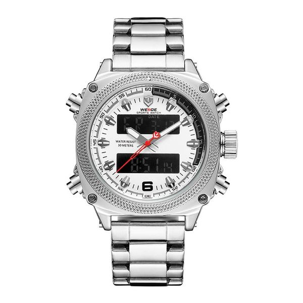 Relógio Weide Masculino Ref:Wh7302b A10398 Anadigi Prateado
