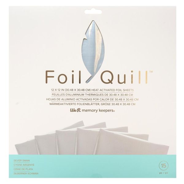 Foil em folha 30x30 Cisne Prateado para Foil Quill We R - 15 unidades