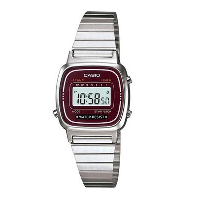 Relógio Casio Feminino Ref:La670wa-4df Vintage Prateado