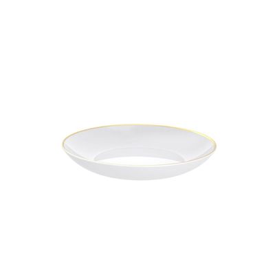 Prato Fundo Tramontina Anna em Porcelana com Filete de Ouro 22 cm