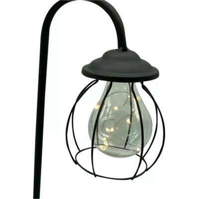 Luminária de Mesa Abajur Decorativo Mini Poste de Luz Geométrico de Metal a Pilha