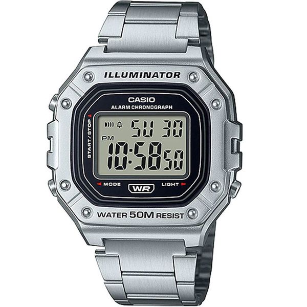 Relógio Casio Masculino Ref:W-218hd-1avdf Retangular Digital Prateado