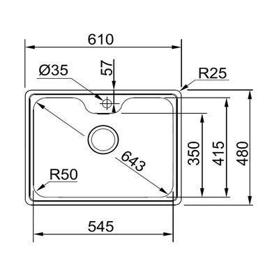 CUBA FRANKE DE SOBREPOR BELL BCX 610-61 C/ACESSÓRIOS 15121