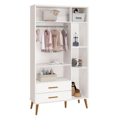 Jogo De Quarto Infantil Isis Guarda Roupa 3 Portas E Cômoda 4 Gavetas Branco - Reller Móveis Branco