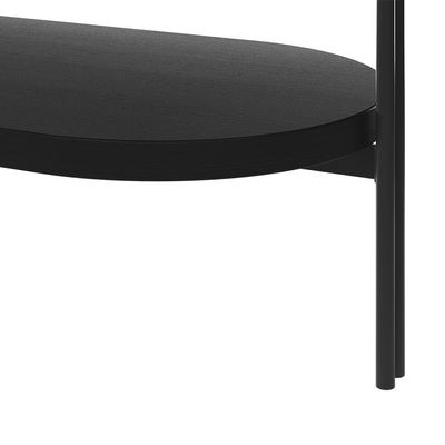 Aparador Decorativo Grimaldi Base Aço com Detalhe em Couro Preto G77 - Gran Belo