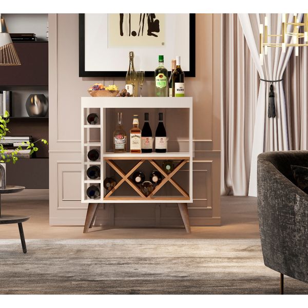 Aparador c/ adega Chateau Cor Off white / Freijo