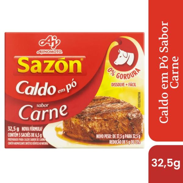 Caldo em pó sazón® sabor carne 32,5g