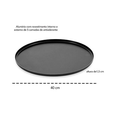 Forma de Pizza Antiaderente Assadeira Redonda 40cm