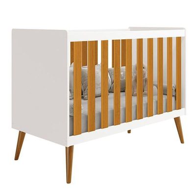 Dormitório Infantil Isis Guarda Roupa 3 Portas, Cômoda 1 Porta E Berço Branco/savana - Reller Móveis Branco/savana
