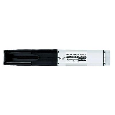 Kit Pincel Marcador Quadro Branco + Refil Com Ponta Extra Brw Preto