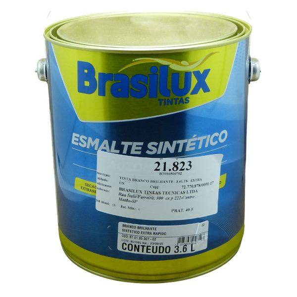 Tinta Branca Brasilux Brilhante 3.6L Extra Rápido Tinta Branca Brasilux Brilhante 3.6L Extra Rápido