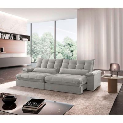 Sofá Classic Linho 02 Módulos 120 Cm B25 Meu Sofá Online A230 Linho Cinza