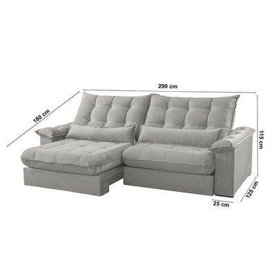 Sofá Classic Linho 02 Módulos 120 Cm B25 Meu Sofá Online A230 Linho Cinza