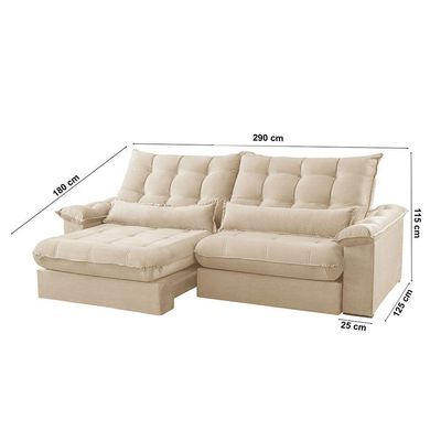 Sofá Classic Linho 02 Módulos 120 Cm B25 Meu Sofá Online A294 Linho Creme