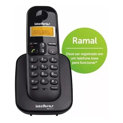 Telefone Ramal Digital Intelbras Ts 3111 Sem Fio Preto