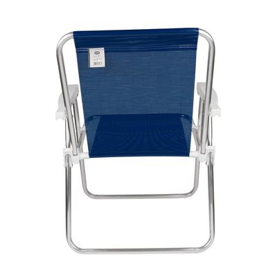 Kit 2 Cadeira de Praia Alta Sannet em Alumínio Azul Mor