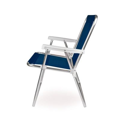 Kit 2 Cadeira de Praia Alta Sannet em Alumínio Azul Mor
