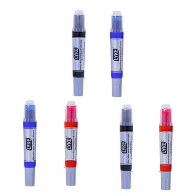 Kit 2 Pincel Marcador Quadro Branco Recarregável Lyke Azul E Vermelho