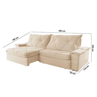 Sofá Apollo Linho 02 Módulos 120 Cm B25cm Meu Sofá Online A294 Linho Creme