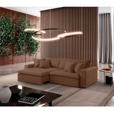 Sofá Zen Veludo 02 Módulos 80 Cm B25 Meu Sofá Online B016 Veludo Marrom