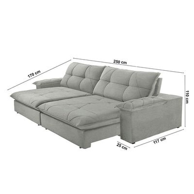 Sofá Gaia Linho 02 Módulos 100 Cm B25cm Meu Sofá Online A230 Linho Cinza