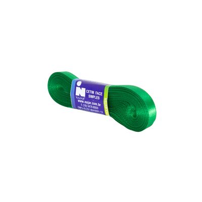 Fita de Cetim Nº02 10mm Peça com 10m Verde Bandeira