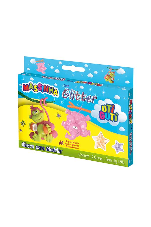 Massa Modelar Canson Uti Guti Base de Amido Gliter com 12 Cores 180g