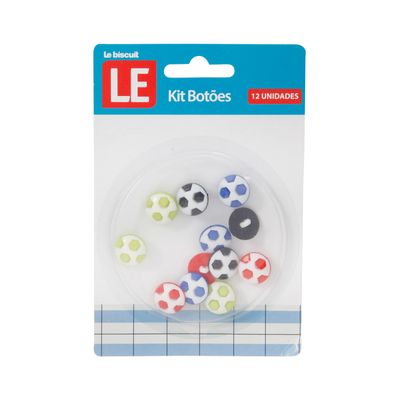 Kit Botão Infantil Le Balls 16mm com 12 Unidades Colorido